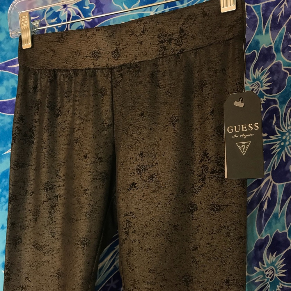 Guess leggings NWT Black shimmer acid wash